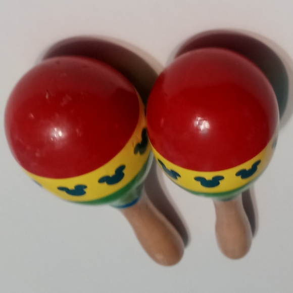 Disney Mickey Mouse Wooden Band Instruments Maracas Castanets Clacker Minnie - Picture 5 of 8